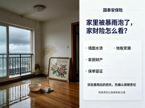 暴雨夜天花板渗水，家财险管吗？(图1)